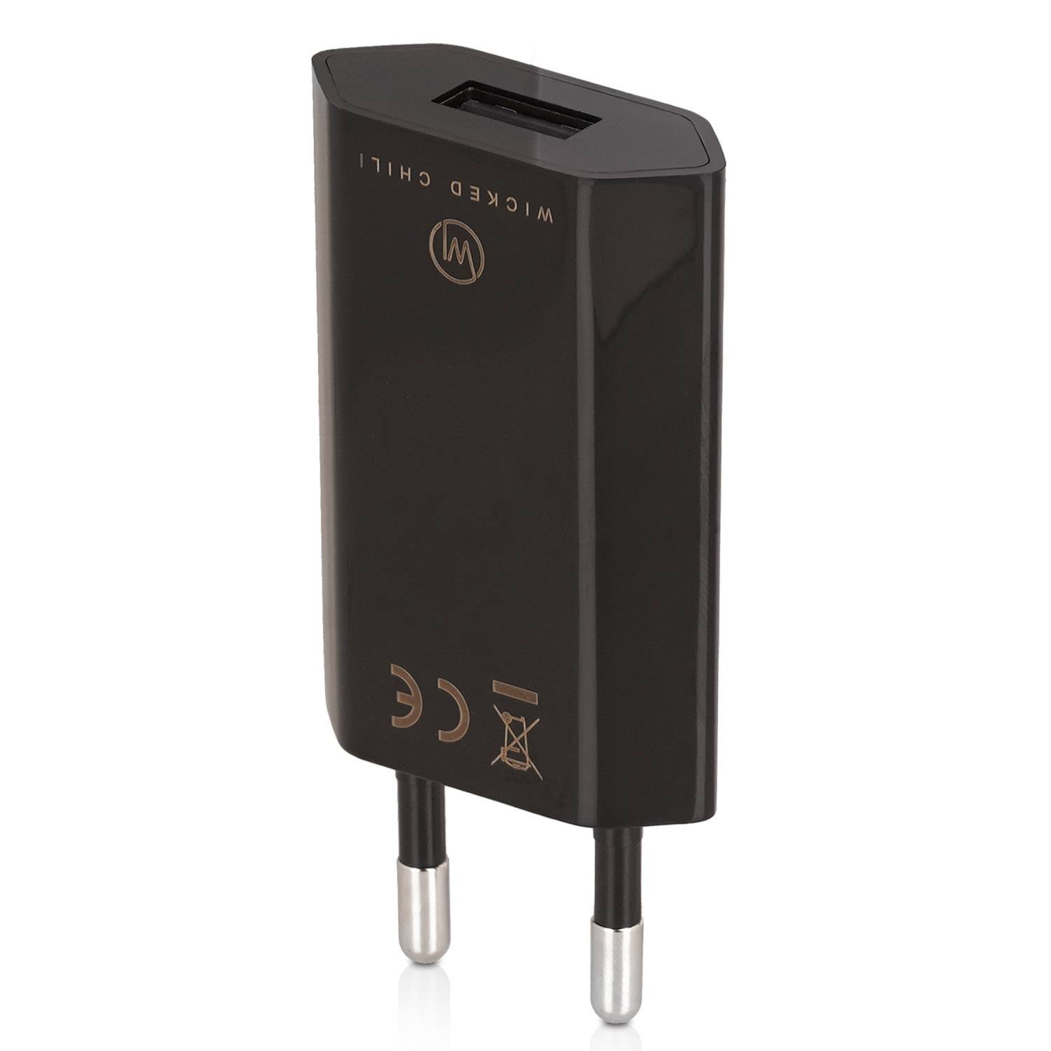 Wicked Chili Pro Series Netzteil - Ultra Slim - USB Adapter für Handy, Tablet, eBook Reader, Smartphone (1000 mA)