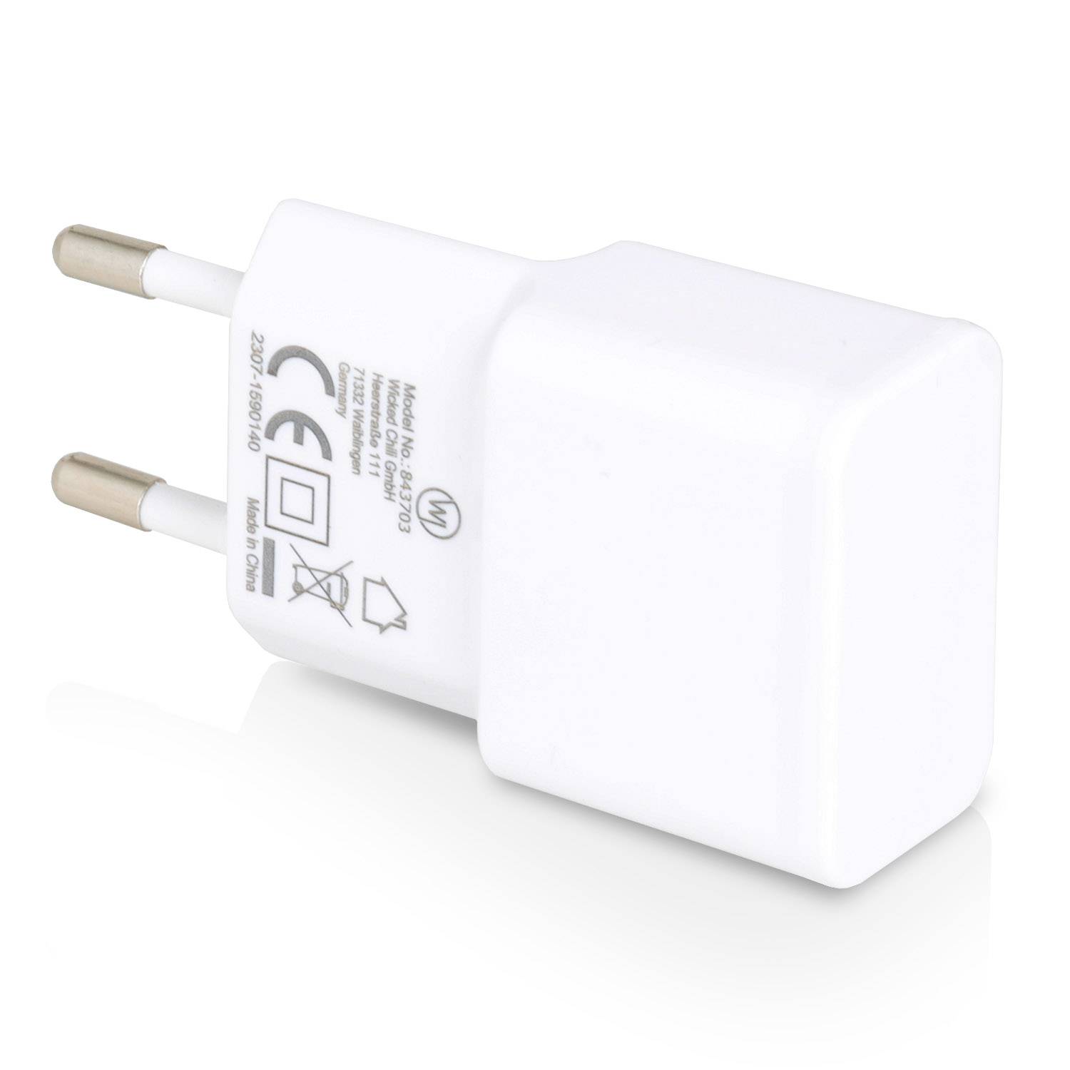 Wicked Chili Dual USB Netzteil für iPhone 11 Pro Max, Galaxy S20, Note 10 Huawei P30, Xiaomi (2.4 A, 12W) weiß