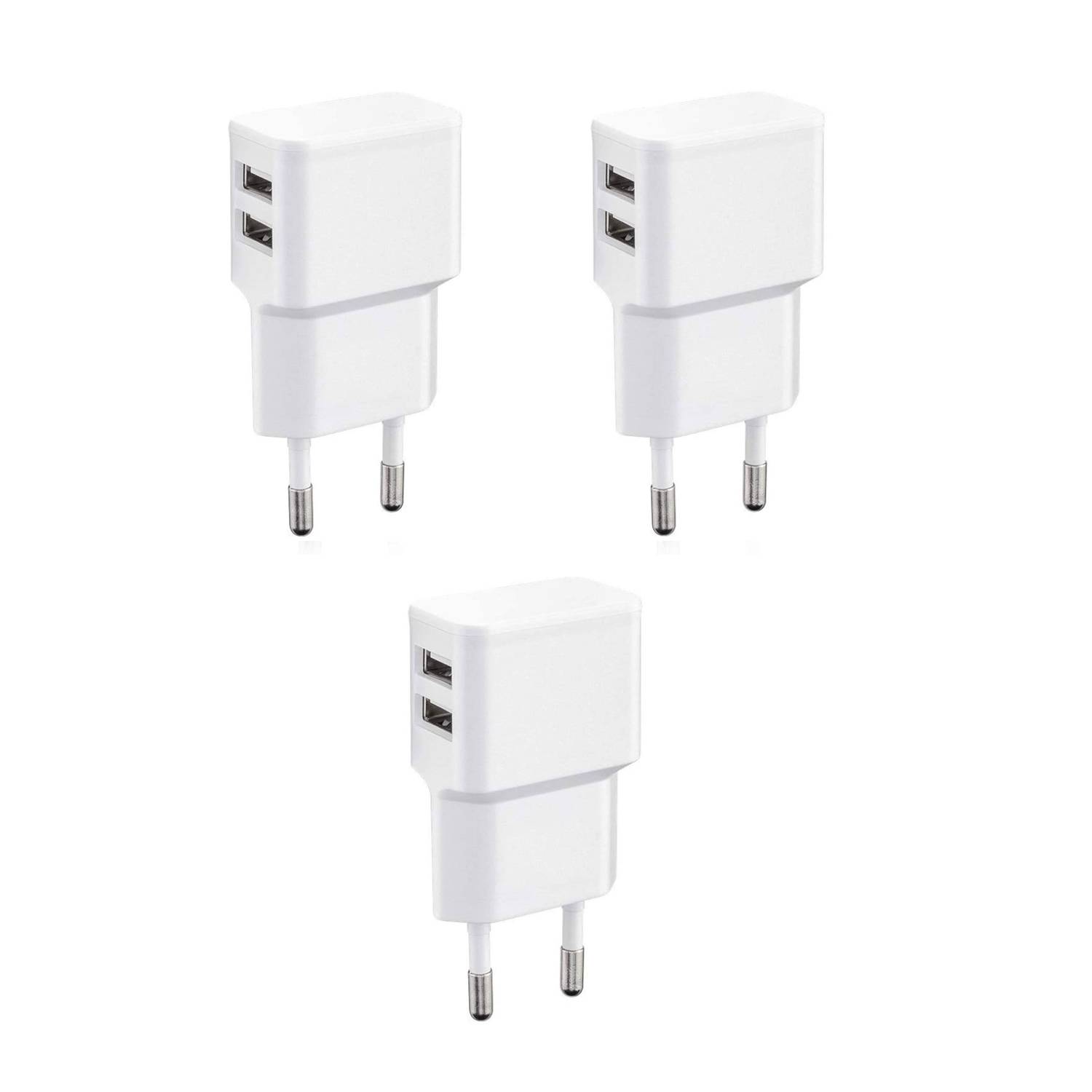Wicked Chili 3x Dual USB Ladegerät 12W / 2400mA Pro Series (Netzstecker 90° abgewinkelt, 2-Fach USB) weiß