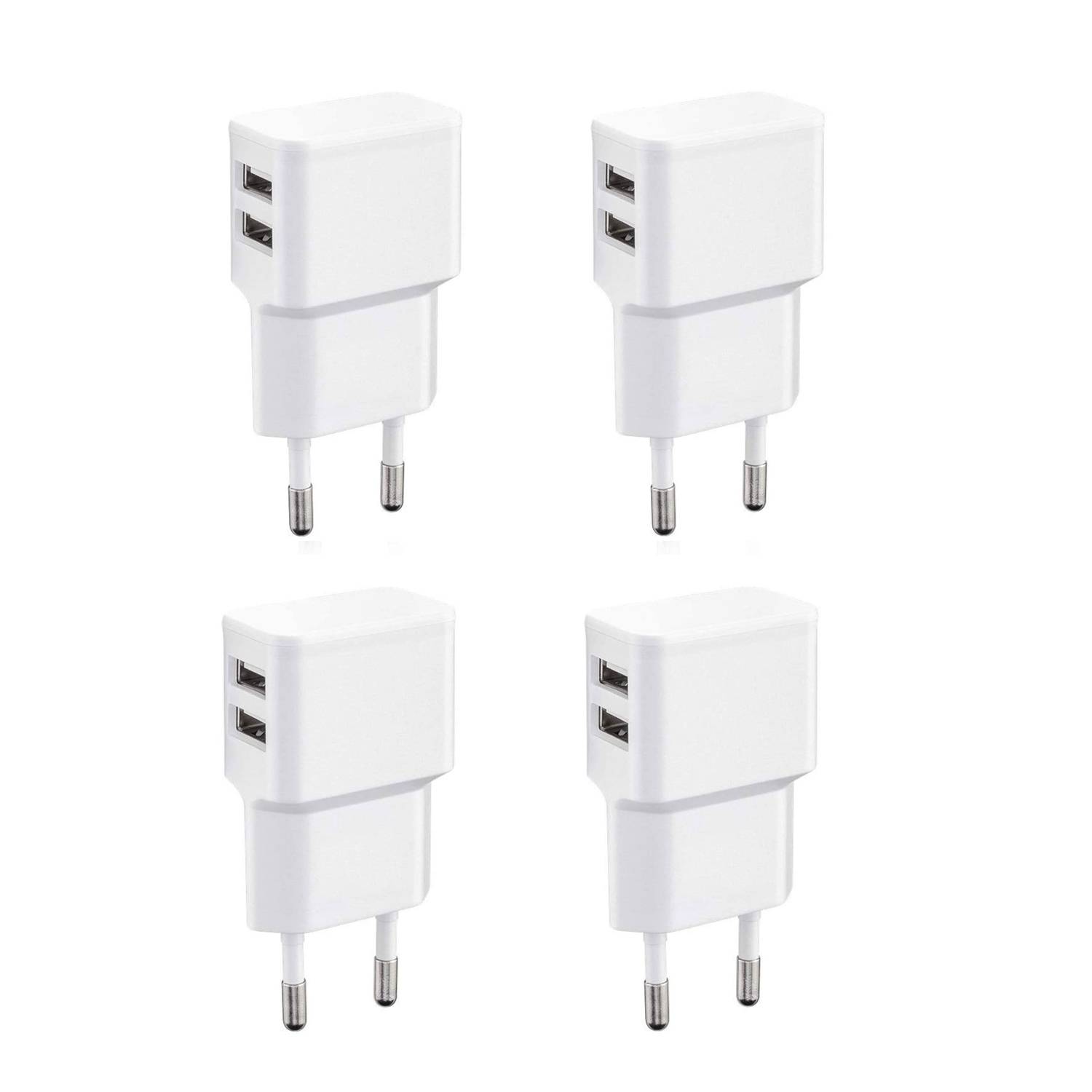 Wicked Chili 4x Dual USB Ladegerät 12W / 2400mA Pro Series (Netzstecker 90° abgewinkelt, 2-Fach USB) weiß