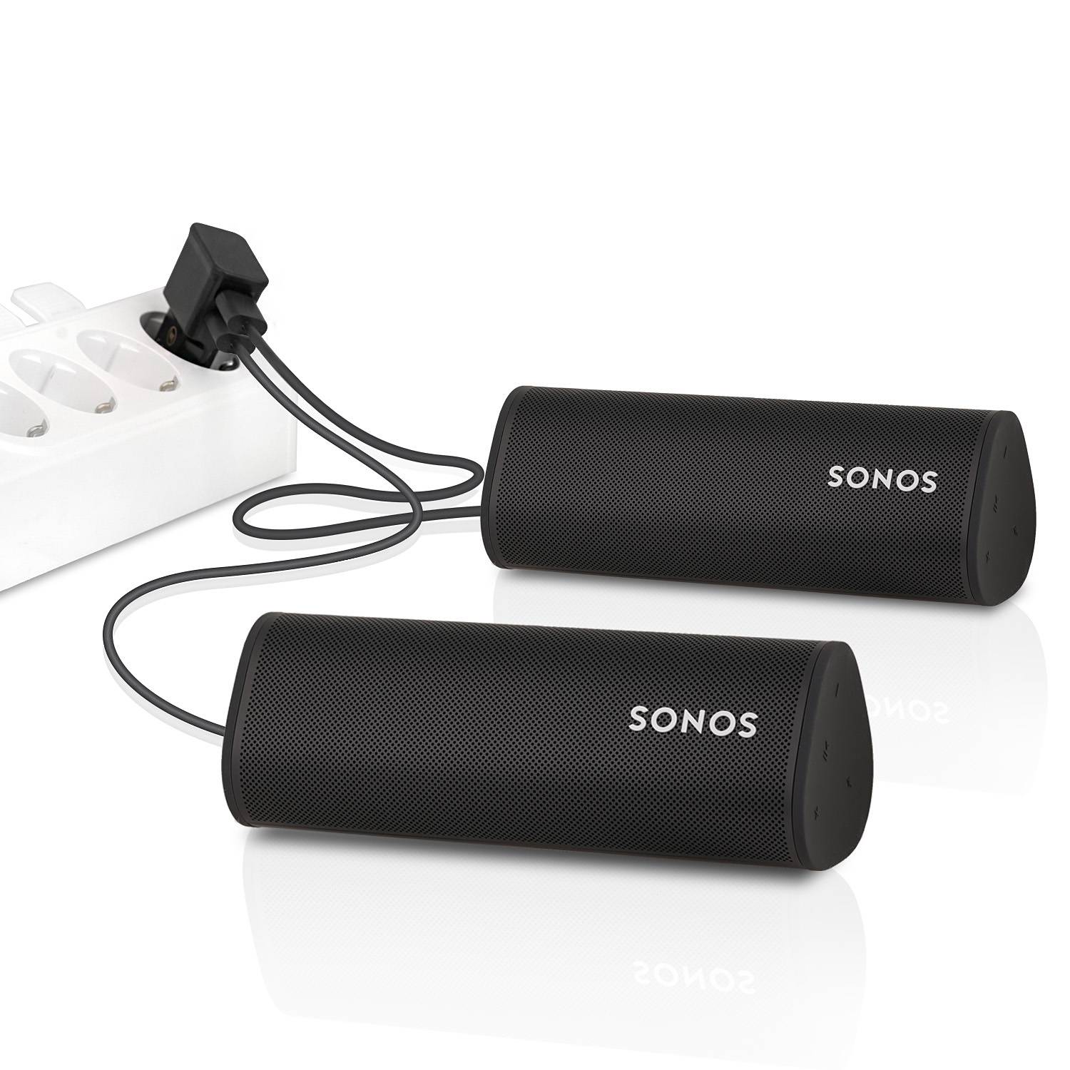 Wicked Chili Dual USB Ladegerät für Sonos Roam, ersetzt 10W Netzeil für USB-A auf USB-C Kabel (2.4 A, 12W) schwarz