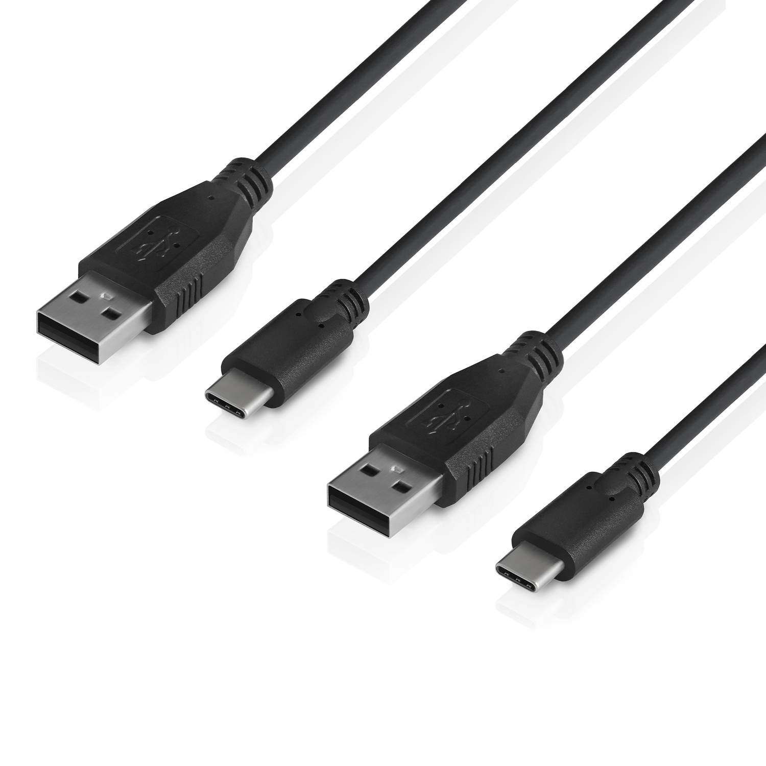Wicked Chili 2X 3m USB-C auf USB-Kabel für PlayStation 5 DualSense Controller, Switch Pro, USB C Gamepad, schwarz