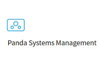 Panda Systems Management Logo mit einem blauen Symbol mit abgerundeten Ecken über dem Text „Panda Systems Management"