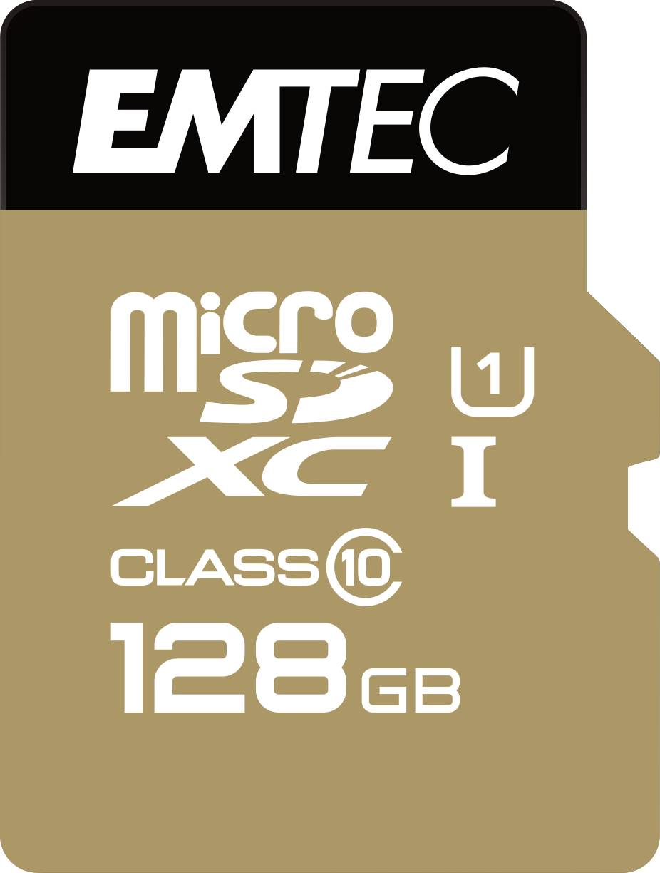 EMTEC Gold+ - Flash-Speicherkarte (SD-Adapter inbegriffen) - 128 GB - Class 10 -