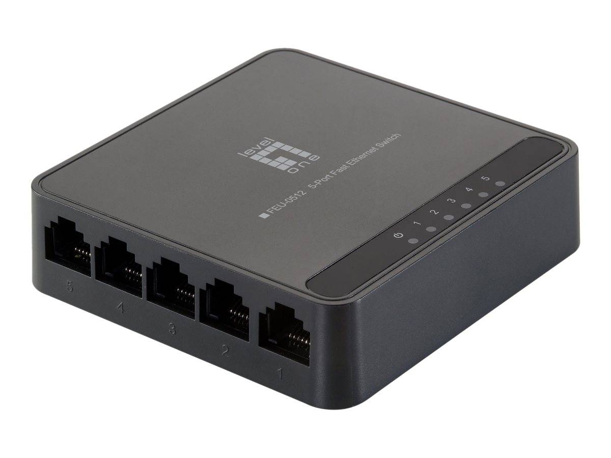 LevelOne FEU-0512 - Switch - unmanaged - 5 x 10/100 - Desktop