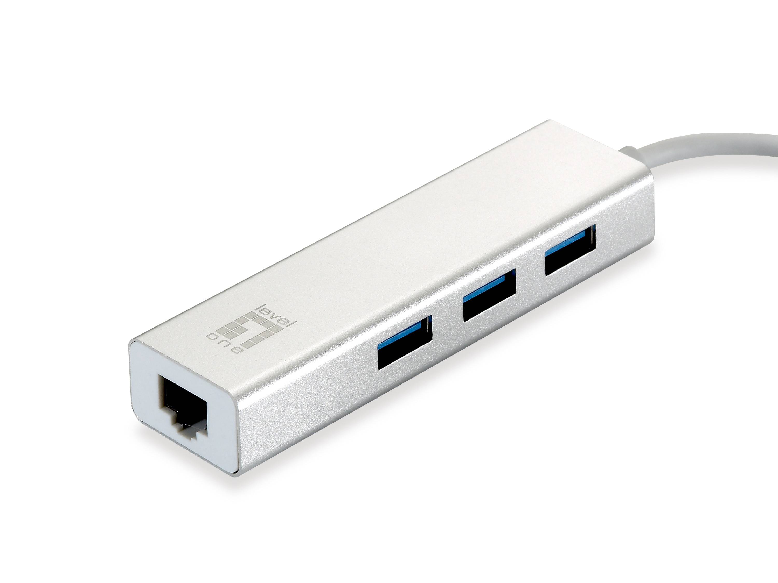 LevelOne Netzwerkadapter USB-Hub 3-Port Wake-on-LAN