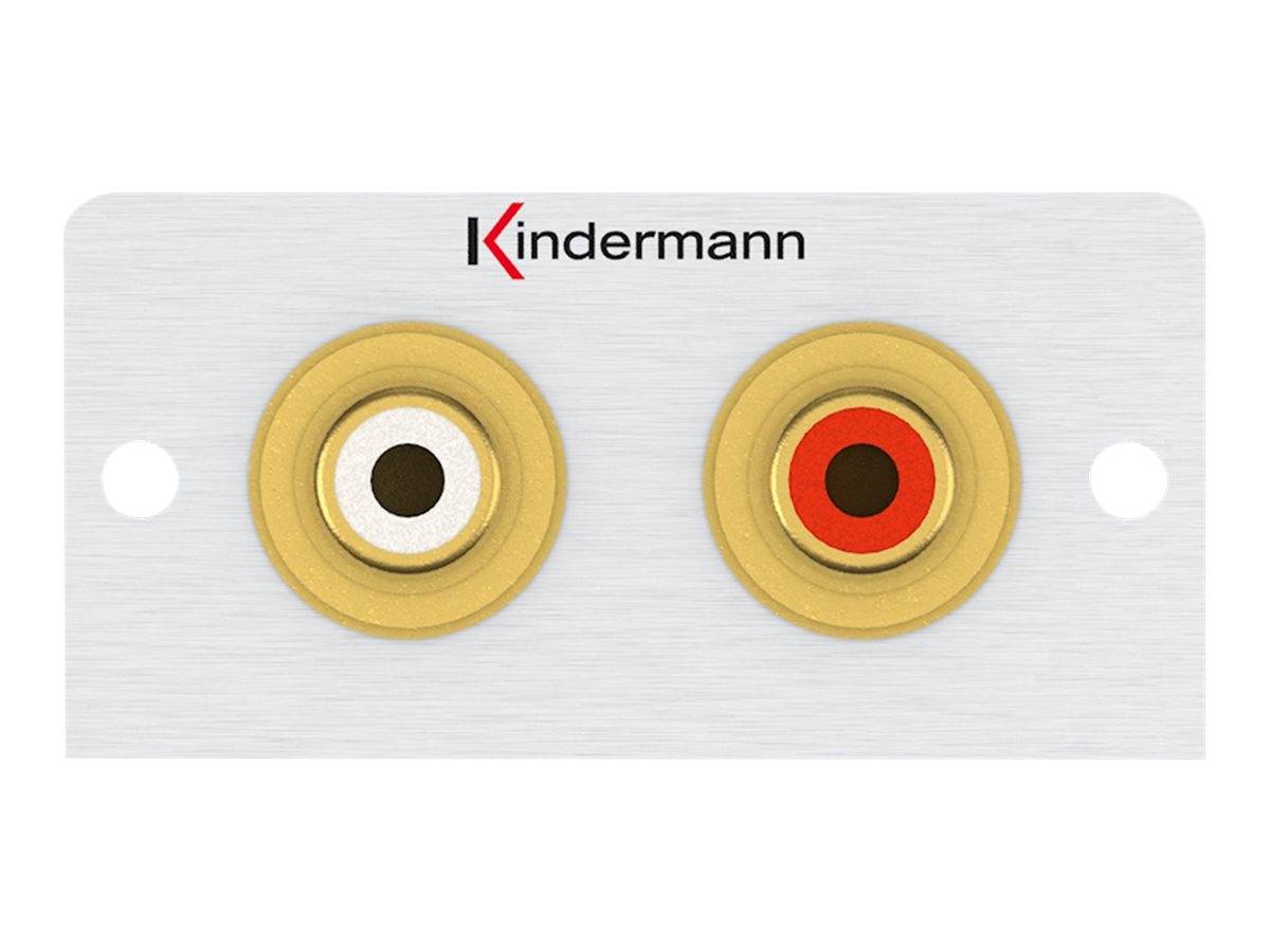 Kindermann Konnect 50 alu - Audio L/R - Modulares Faceplate-Snap-In
