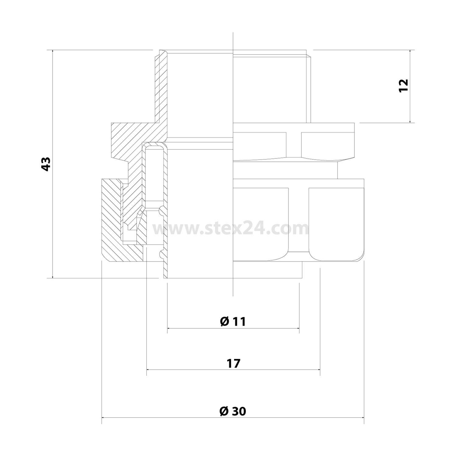 FLEXA USK-M kl. Packung 10 Stk. Kunststoffverschraubung gerade Gewinde M16x1,5 für Schlauch-Außendurchmesser 17,0mm für