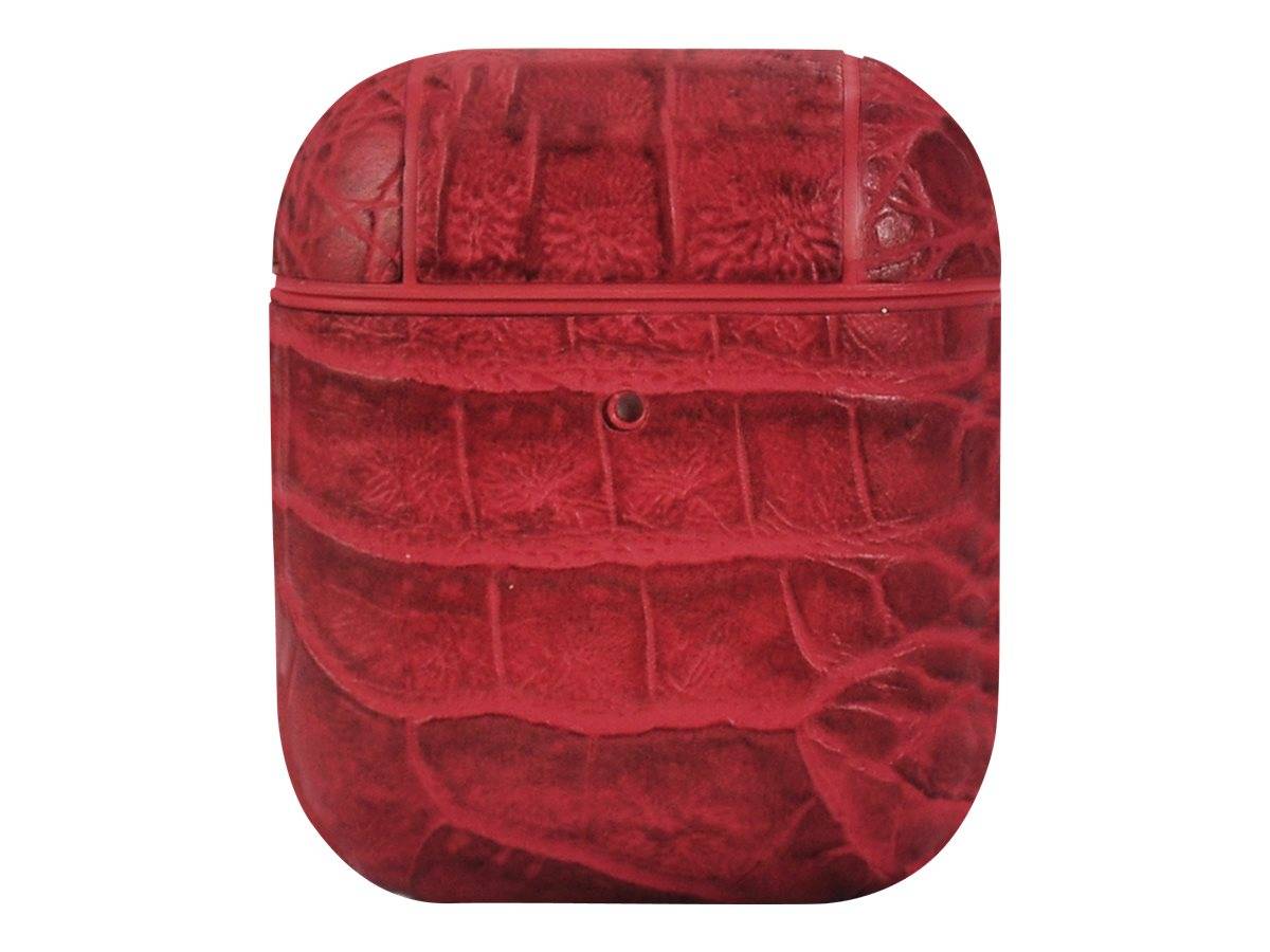 TERRATEC Air Box - Tasche für Kopfhöhrer - Polycarbonat - Croco Red - für Apple AirPods (1. Generation, 2. Generation)