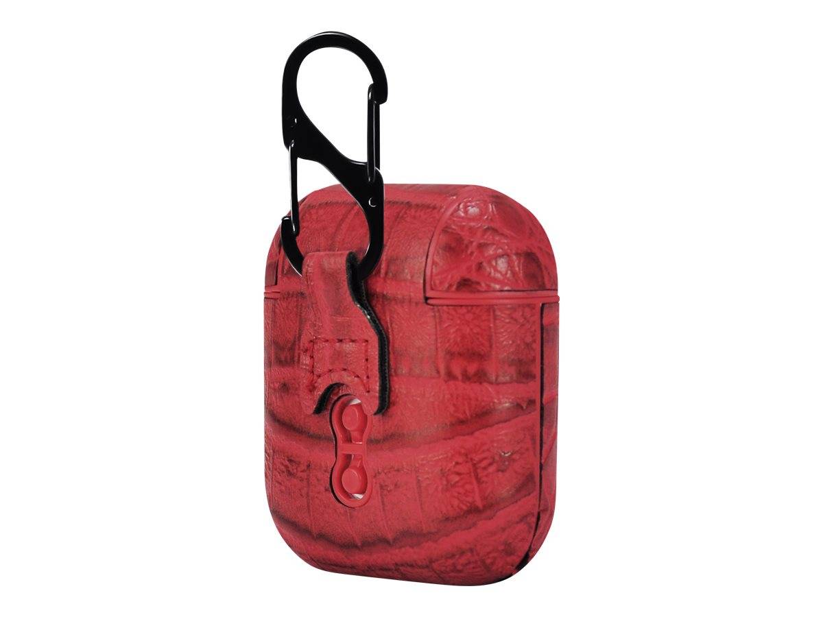 TERRATEC Air Box - Tasche für Kopfhöhrer - Polycarbonat - Croco Red - für Apple AirPods (1. Generation, 2. Generation)