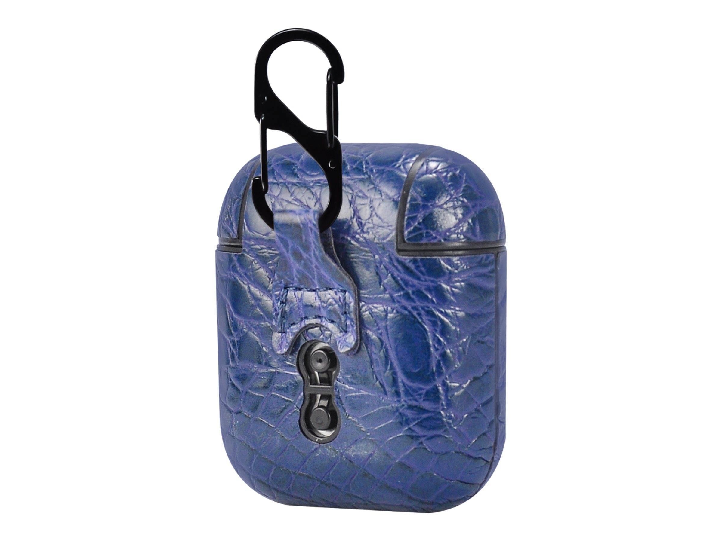 TERRATEC Air Box - Tasche für Kopfhöhrer - Polycarbonat - croco blue - für Apple AirPods (1. Generation, 2. Generation)