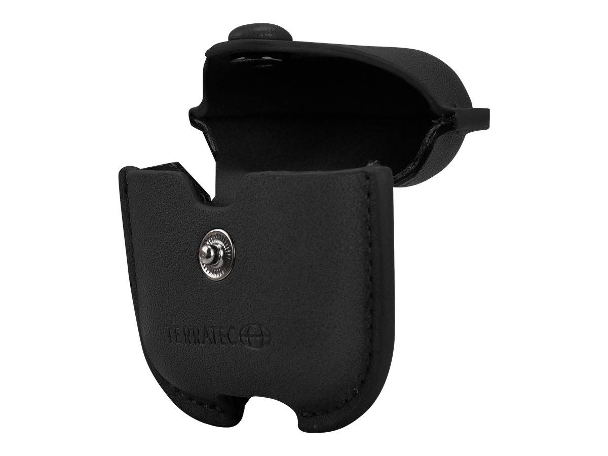 TERRATEC Air Box - Tasche für Kopfhöhrer - Polycarbonat - schwarzes Leder - für Apple AirPods (1. Generation, 2. Generat