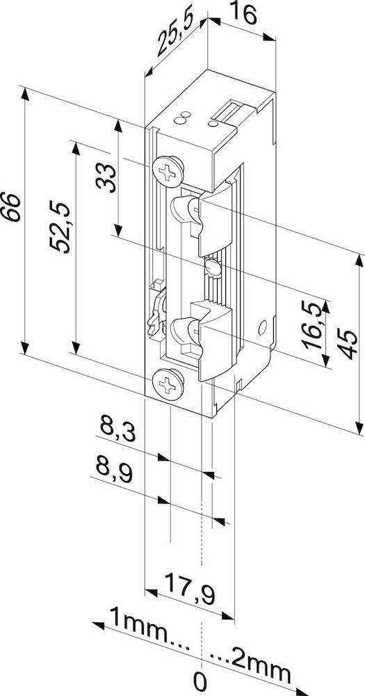 effeff Elektro-Türöffner,ohne Schließblech 118E130, 6-12V AC/DC,DL-R