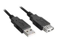 Sharkoon USB-Verlängerungskabel - USB (M) - bis USB (W) - USB 2.0 - 1 m - Schwar