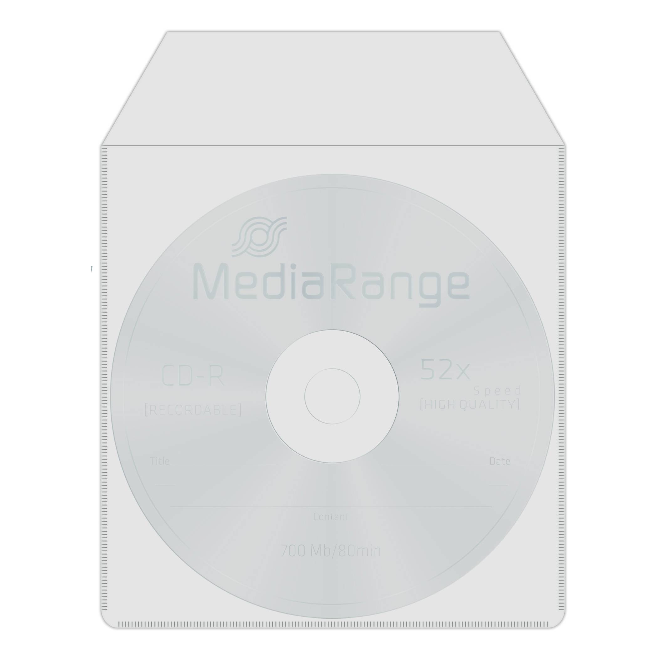 MediaRange - CD-/DVD-Hülle - Kapazität: 2 CD/DVD - durchsichtig (Packung mit 50)