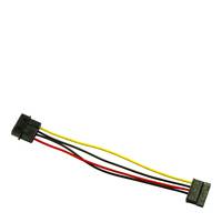 Kurzes schwarzes Kabel mit vier farbigen Drähten, das zwei kleine Stecker verbindet.
