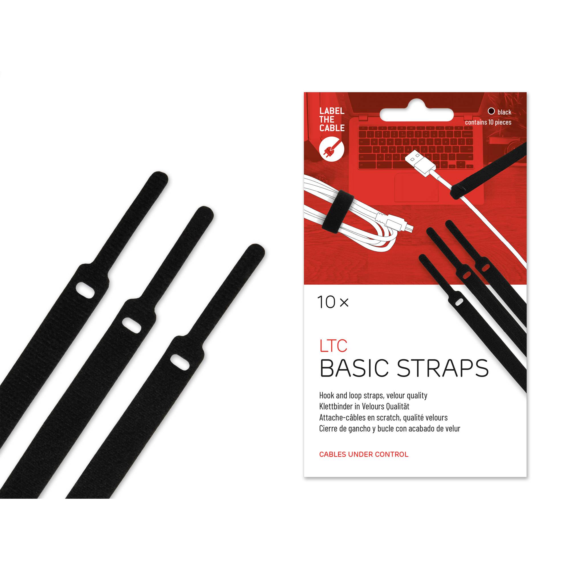 LABEL-THE-CABLE - LTC BASIC STRAPS - Kabelbinder - 17 cm - Schwarz (Packung mit 10)