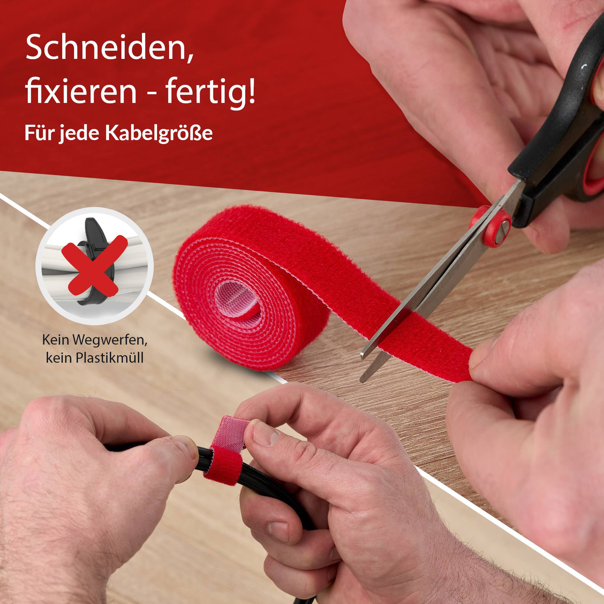 4 LABEL THE CABLE Klettband ROLL STRAPS farbsortiert