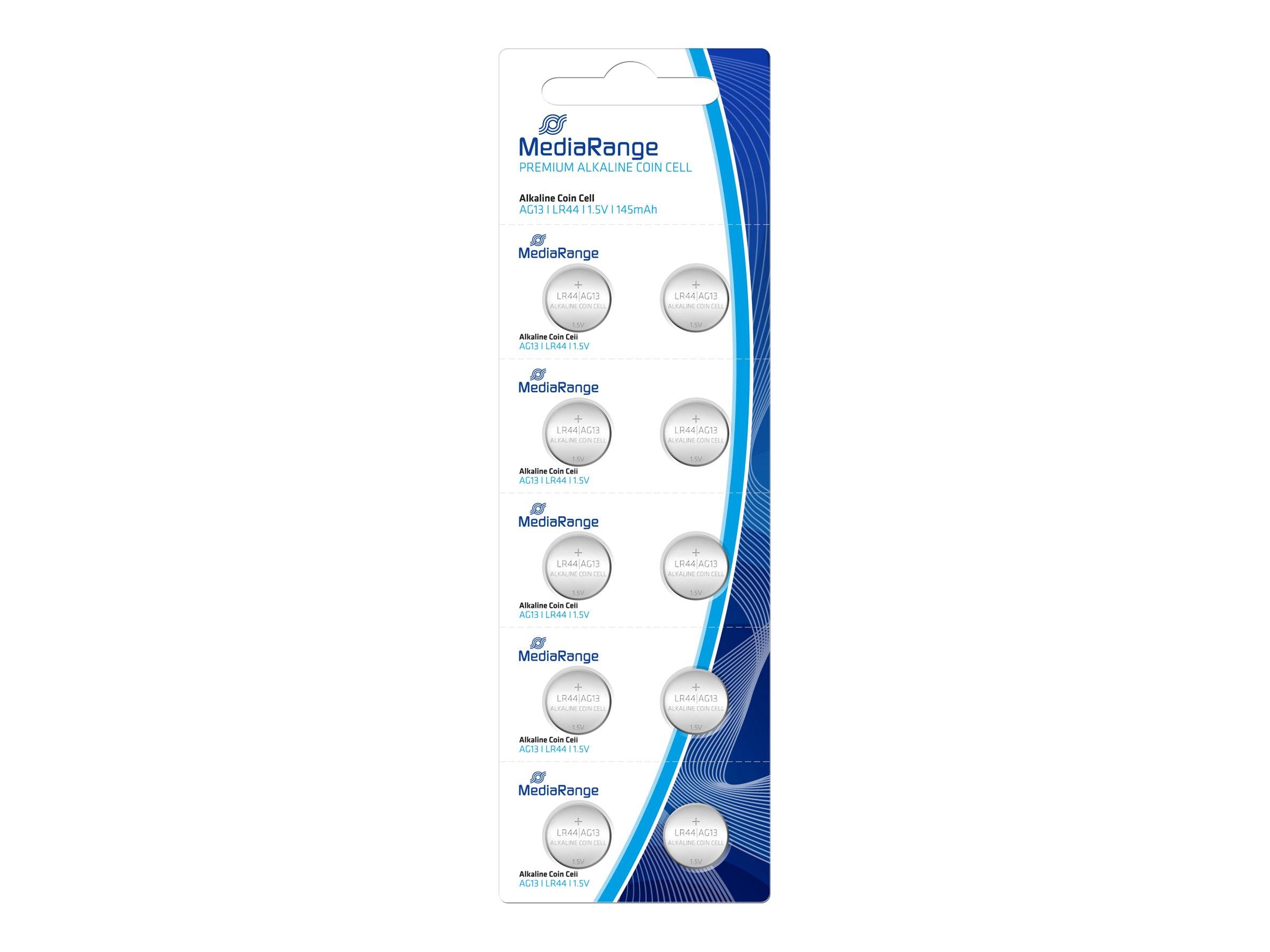 MediaRange - Batterie 10 x LR44 - Alkalisch