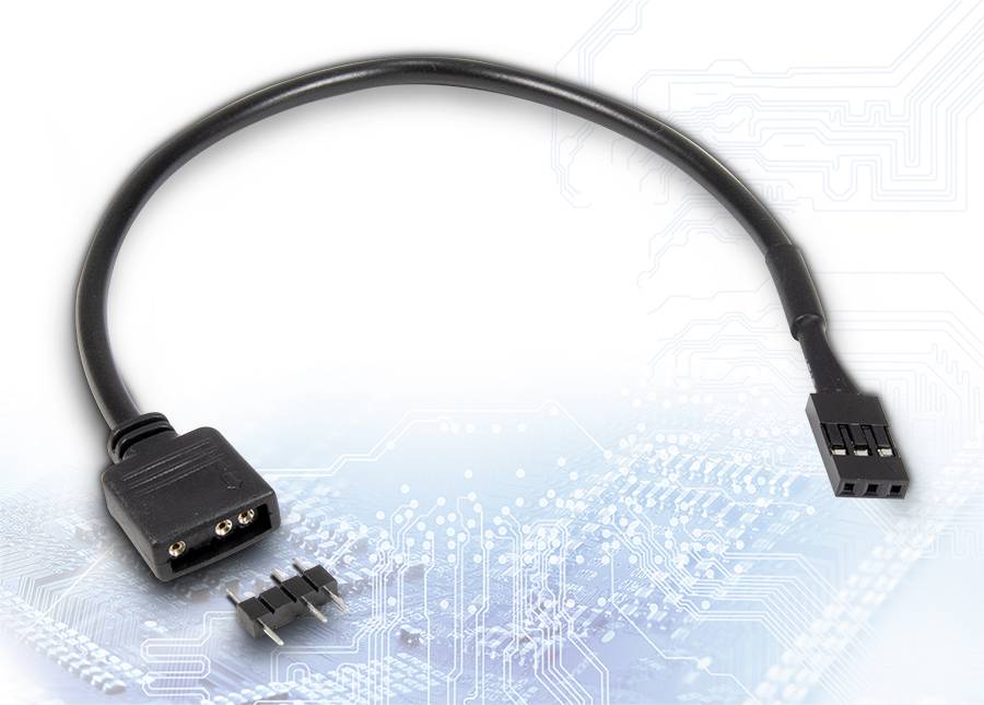 Inter-Tech RGB-LED-Adapter - 3-poliger RGB-Header (M) - abnehmbar zu VDG-Header