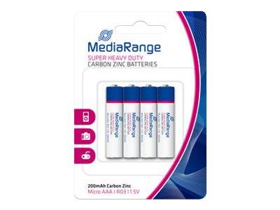 MediaRange - Batterie 4 x AAA / LR03 - Kohlenstoff Zink