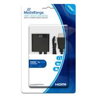 MediaRange MRCS167, HDMI, VGA (D-Sub) + 3.5mm, Männlich, Weiblich, Gold, Schwarz
