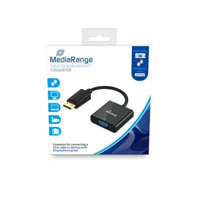 MediaRange SVGA naar DisplayPort Converter, VGA-contrastekker/DP-stekker, 15 cm, 0,15 m, VGA (D-Sub), DisplayPort, Weibl