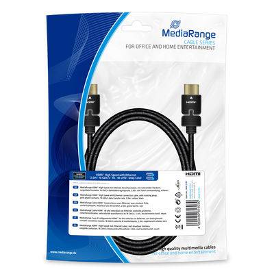 MediaRange MRCS197, 2 m, HDMI Typ A (Standard), HDMI Typ A (Standard), 18 Gbit/s, Schwarz