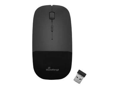 MEDIARANGE MROS215 - Maus - optisch - 3 Tasten - kabellos - 2.4 GHz - kabelloser Empfänger (USB)