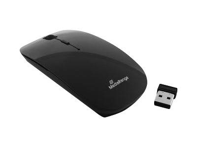 MEDIARANGE MROS215 - Maus - optisch - 3 Tasten - kabellos - 2.4 GHz - kabelloser Empfänger (USB)