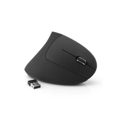 MediaRange - Vertikale Maus - ergonomisch - Für Rechtshänder - optisch - 6 Tasten - kabellos - 2.4 GHz - kabelloser Empf