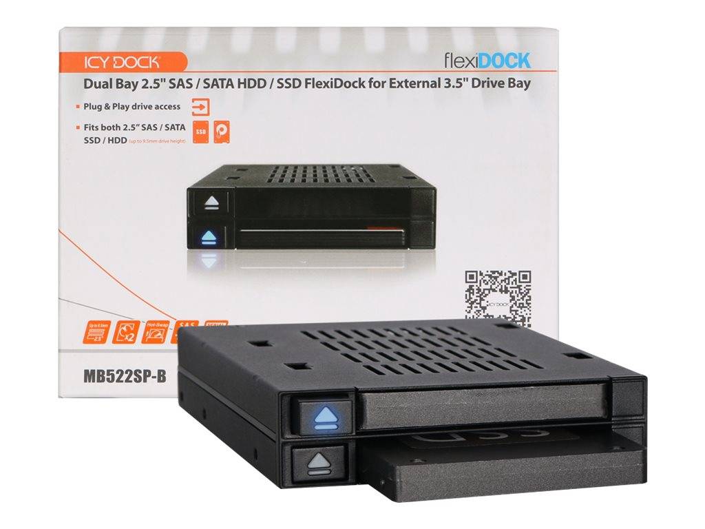 ICY DOCK flexiDOCK MB522SP-B - Gehäuse für Speicherlaufwerke - 2.5"" (6.4 cm)