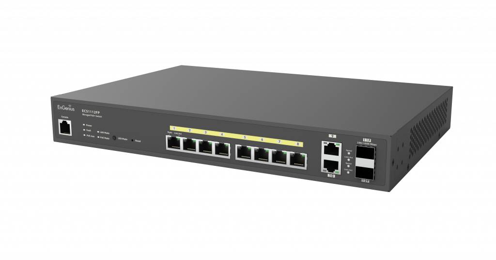 EnGenius ECS1112FP, Managed, L2+, Gigabit Ethernet (10/100/1000), Vollduplex, Power over Ethernet (PoE), Rack-Einbau