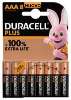 Duracell Plus 100 AAA, Einwegbatterie, AAA, Alkali, 1,5 V, 8 Stück(e), Beige, Schwarz