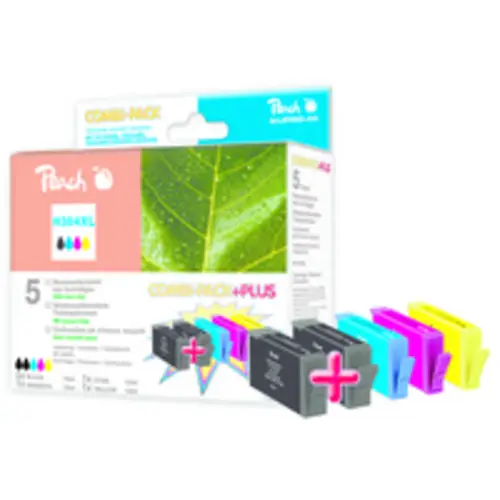 Peach Spar Pack Plus - 5er-Pack - Größe XL - Schwarz, Gelb, Cyan, Magenta - kompatibel - Tintenpatrone (Alternative zu: Peach Spar Pack Plus - 5er-Pack - Größe XL - Schwarz, Gelb, Cyan, Magenta - kompatibel - Tintenpatrone (Alternative zu: