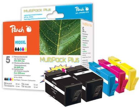 Peach Spar Pack Plus - 5er-Pack - XL-Kapazität - Schwarz, Gelb, Cyan, Magenta - kompatibel - Tintenpatrone (Alternative