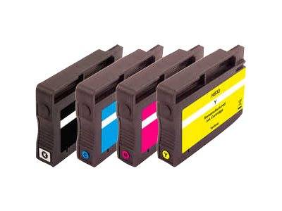 Peach Combi-Pack H932/H933 - 4er-Pack - Schwarz, Gelb, Cyan, Magenta - kompatibel - wiederaufbereitet - Tintenpatrone (A