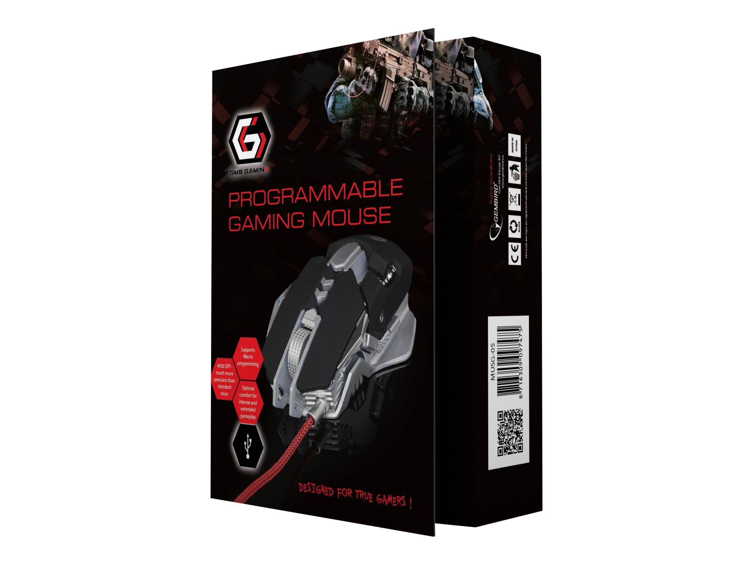 Gembird MUSG-05 - Maus - ergonomisch - optisch