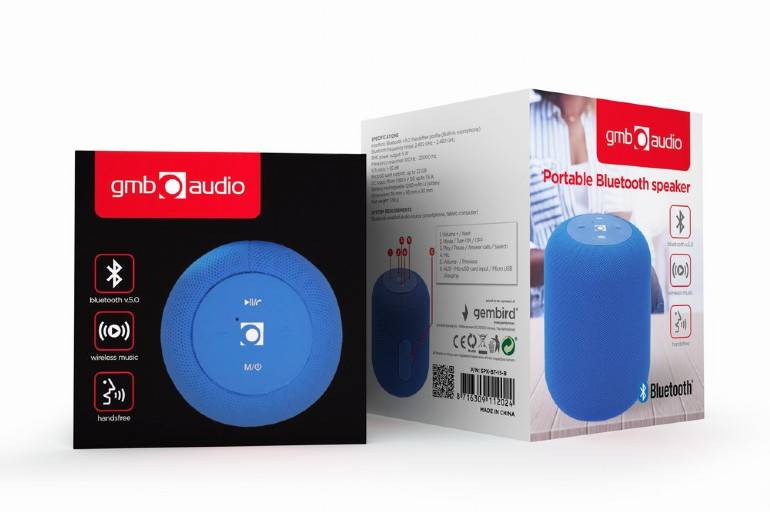 Gembird SPK-BT-15-B, 5 W, 100 - 20000 Hz, 85 dB, Verkabelt & Kabellos, 10 m, Mikro-USB