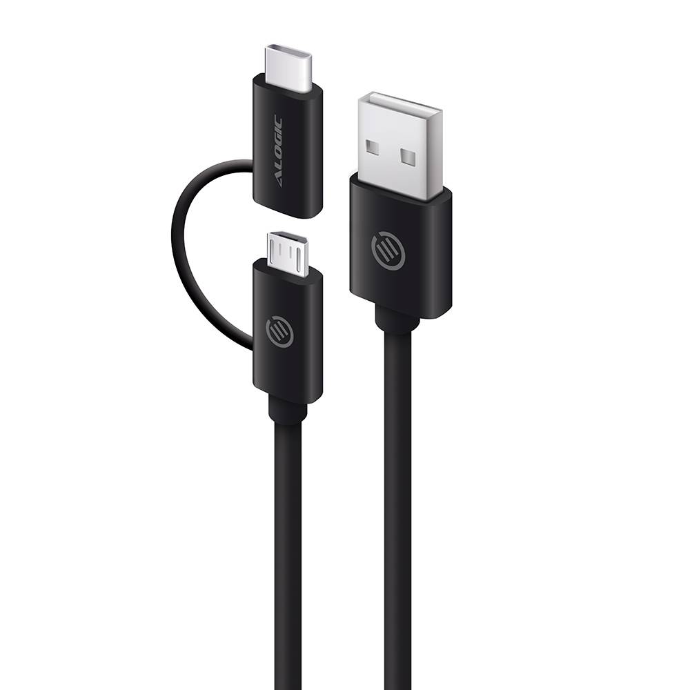 ALOGIC U2CMC-01BLK, USB A, Micro-USB B, USB 2.0, 480 Mbit/s, Schwarz