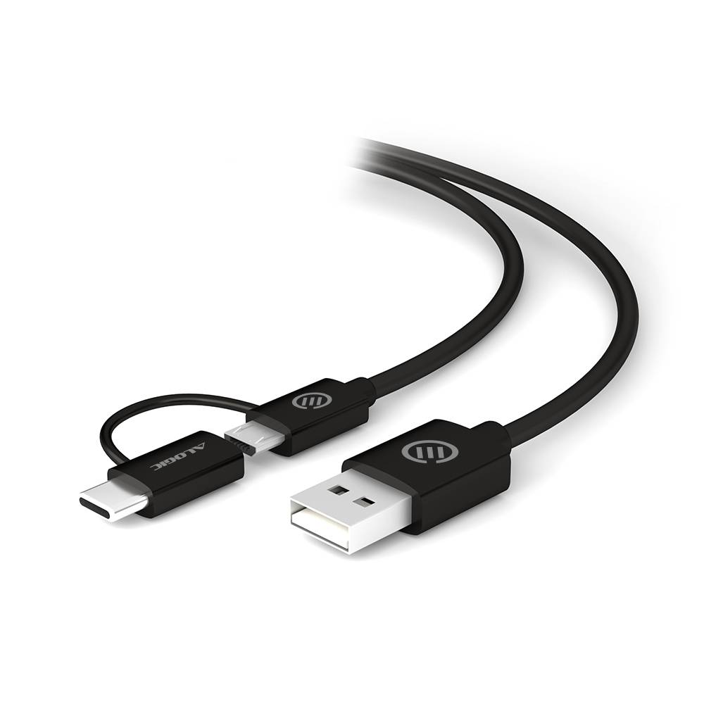 ALOGIC U2CMC-01BLK, USB A, Micro-USB B, USB 2.0, 480 Mbit/s, Schwarz