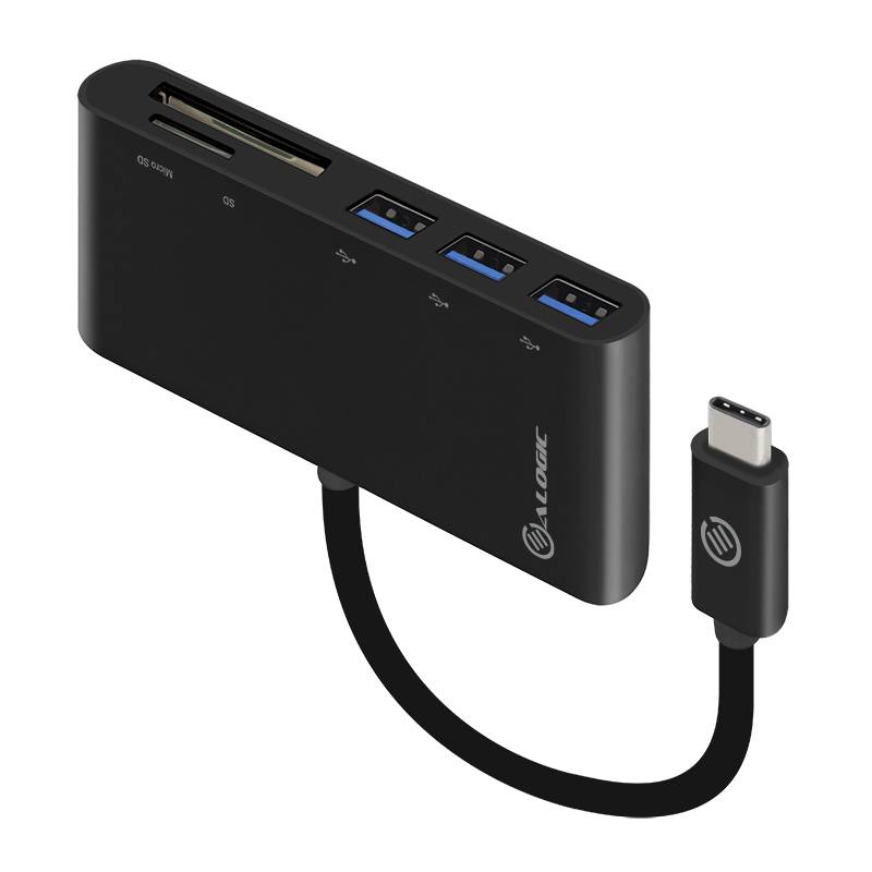 ALOGIC UC3ACR, USB Typ-C, USB 3.2 Gen 1 (3.1 Gen 1), Schwarz, 5 Gbit/s