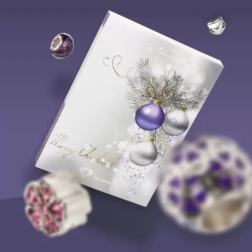 VALIOSA Merry Christmas Mode-Schmuck Adventskalender mit Halskette, Armband + 22 individuelle Perlen-Anhänger aus Glas & Metall, das besondere VALIOSA Merry Christmas Mode-Schmuck Adventskalender mit Halskette, Armband + 22 individuelle Perlen-Anhänger aus Glas & Metall, das besondere