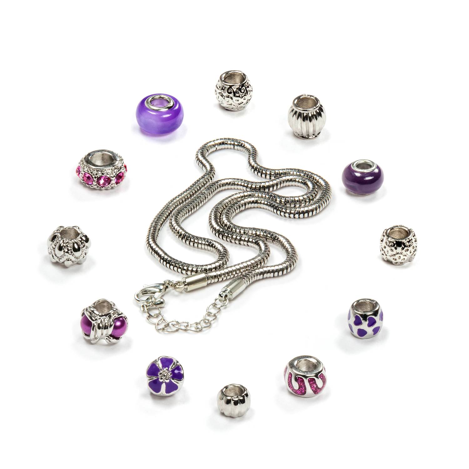 VALIOSA Merry Christmas Mode-Schmuck Adventskalender mit Halskette, Armband + 22 individuelle Perlen-Anhänger aus Glas & Metall, das besondere