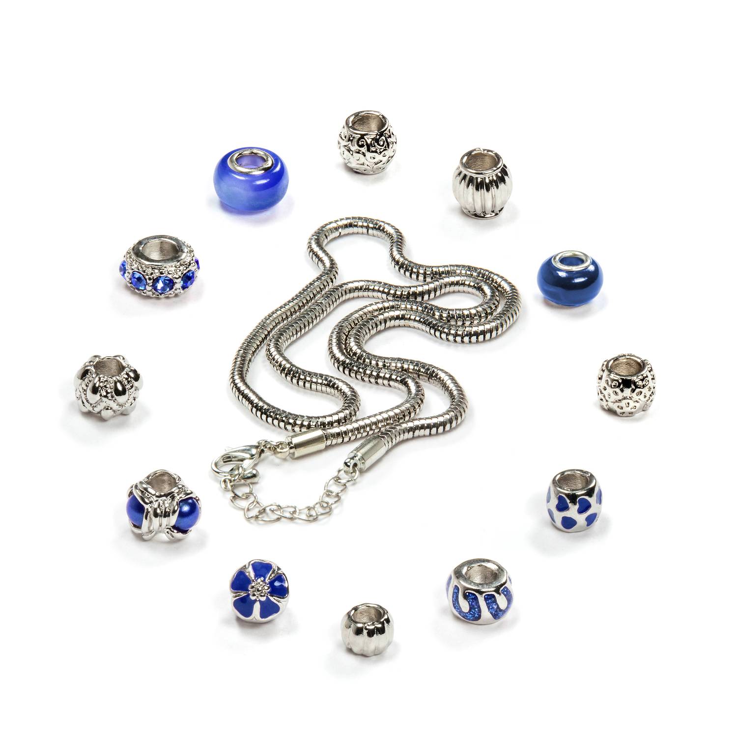 VALIOSA Merry Christmas Mode-Schmuck Adventskalender mit Halskette, Armband + 22 individuelle Perlen-Anhänger aus Glas & Metall, Geschenkidee für