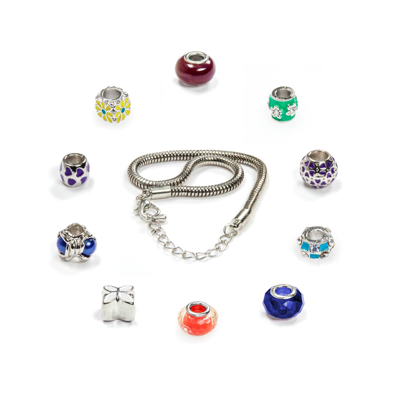 VALIOSA Merry Christmas Mode-Schmuck Adventskalender mit Halskette, Armband + 22 individuelle Perlen-Anhänger aus Glas & Metall, Geschenkidee für