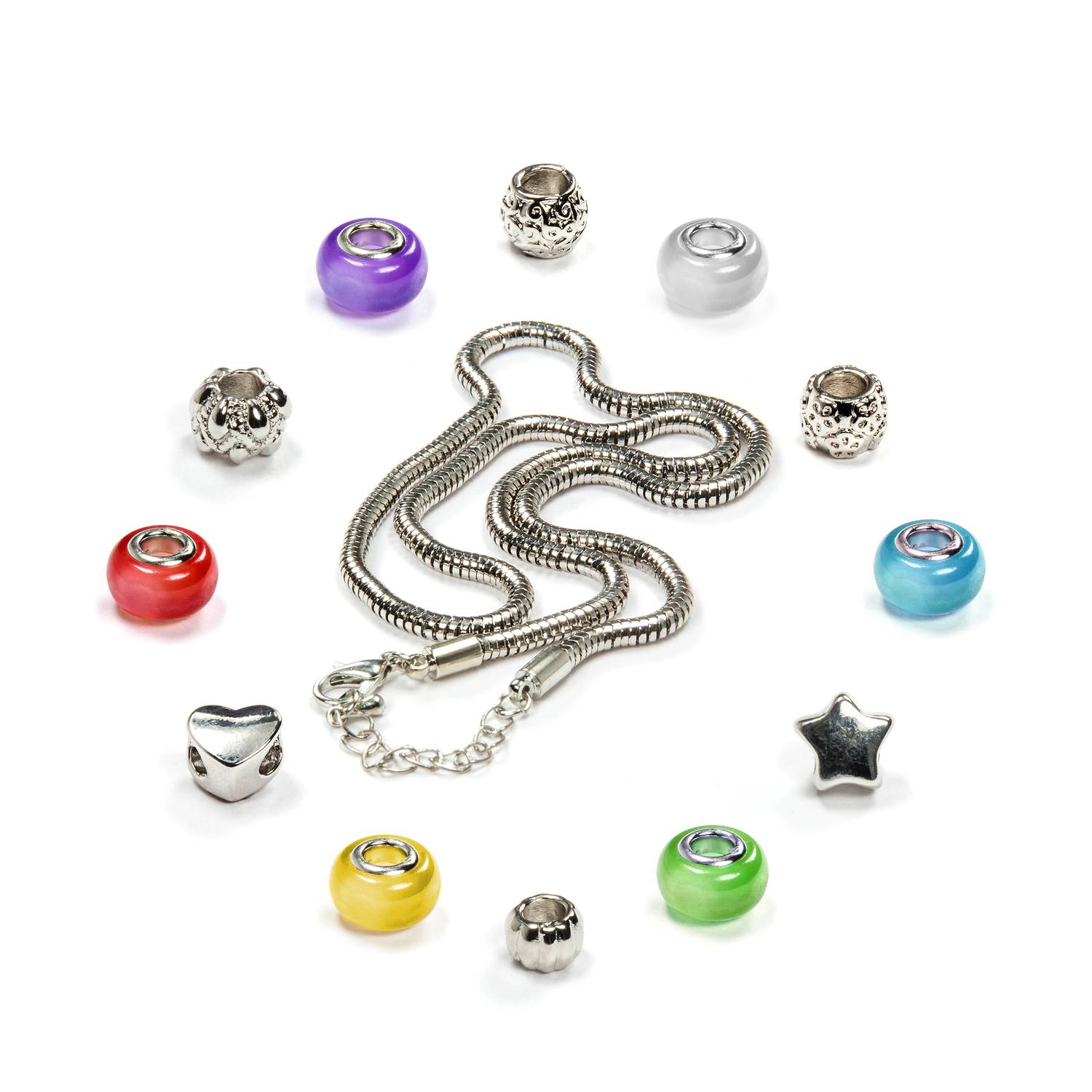 VALIOSA Merry Christmas Mode-Schmuck Adventskalender mit Halskette, Armband + 22 individuelle Perlen-Anhänger aus Glas & Metall, Geschenkidee für