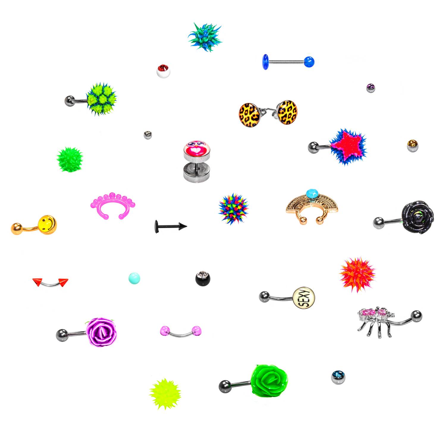 Piercing Adventskalender „Merry Christmas“ mit individuellem Mode-Schmuck für u.a. Ohr, Lippe, Septum oder Bauchnabel, das besondere Geschenk fü