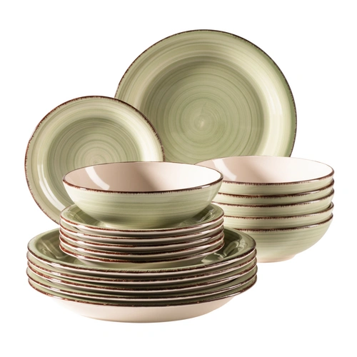 Mäser 931876 Tafelservice Lumaca für 6 Personen, Steinzeug, olivegrün (1 Set, 18-teilig) Mäser 931876 Tafelservice Lumaca für 6 Personen, Steinzeug, olivegrün (1 Set, 18-teilig)