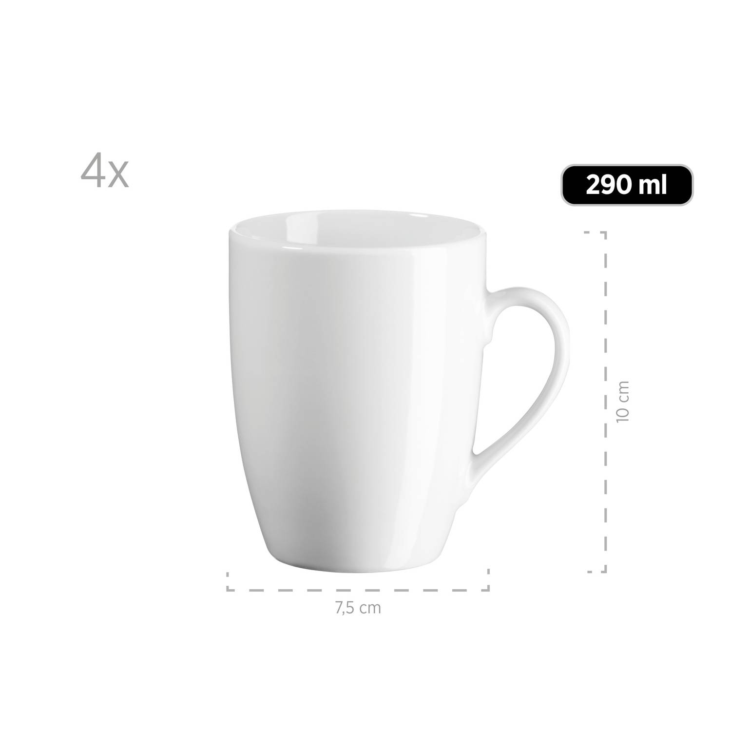 Mäser 931919 Kombiservice Barca für 4 Personen, Porzellan, weiß (1 Set, 16-teilig)